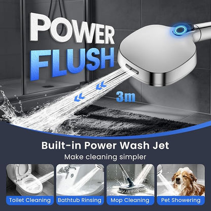 Filtered Shower Head with Handheld, High Pressure 8-mode Shower with Filter | Remove Chlorine for Hard Water, Reduce Dry Itchy Skin, Anti-clog Nozzles, Built with Power Wash, Extra Holder & Hose