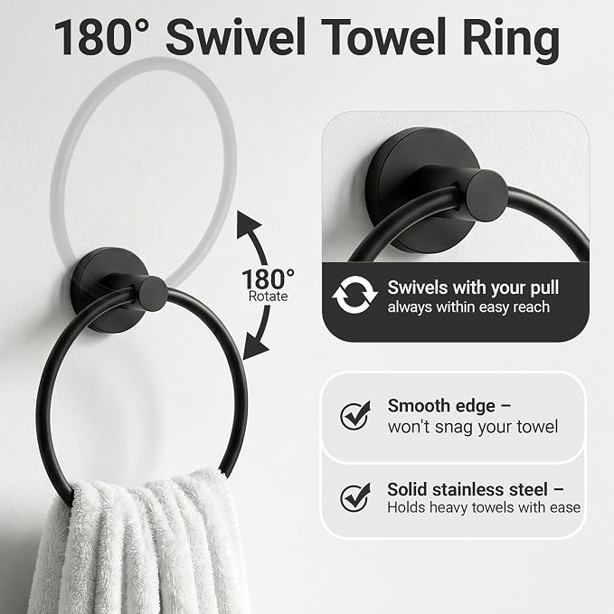 24-Inch Wall Mounted Towel Racks for Bathroom, 4-Piece Towel Bar Set | Rust-Resistant SUS 304 Stainless Steel, 4-Piece Towel Bar Set, Space-Saving Design, Easy Mount for Bath Towel Storage Home