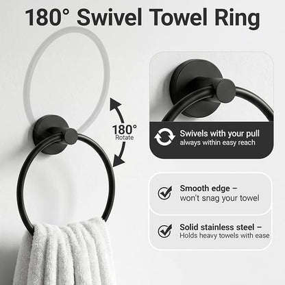 24-Inch Wall Mounted Towel Racks for Bathroom, 4-Piece Towel Bar Set | Rust-Resistant SUS 304 Stainless Steel, 4-Piece Towel Bar Set, Space-Saving Design, Easy Mount for Bath Towel Storage Home