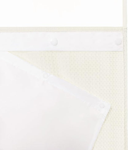 RiverDream Heavyweight Waffle No Hook Shower Curtain with Liner,Cream,71x74 | Dotted Waffle,Snap-in Liner,Heavy Duty,Quick Dry,Mesh Top Window,With Bottom Magnets,Hotel-Grade,Washable,Standard Size