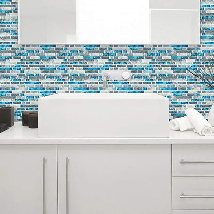 STICKGOO 10-Sheet Peel and Stick Backsplash Tiles Blue, Self Adhesive Kitchen Backsplash in Sapphire (Thicker Design)