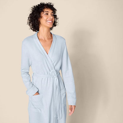 Amazon Essentials Women's Lightweight Waffle Full-Length Bath Robe (Available in Plus Size)