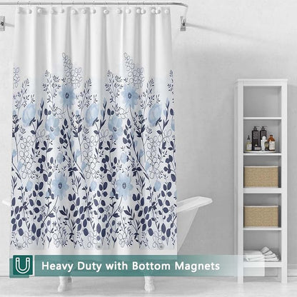 Shower Curtain Liner, 100% Waterproof Peva Shower Curtains with 3 Duty Heavy Bottom Magnets and 12 Rust Proof Grommets, 72x72 Weighted Shower Liner for Shower Stall, Bathtubs