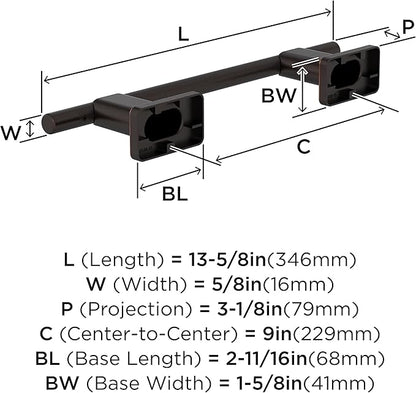 Amerock Bronx Oil-Rubbed Bronze 9 inch (229mm) Towel Bar, BH26616ORB