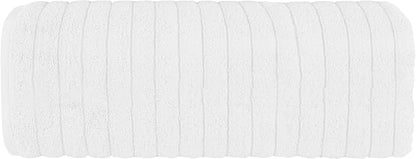 Elegant Comfort 100% Turkish Cotton Corduroy Ribbed Luxury Jumbo Bath Towel Ultra Soft - 35 x 70 Inch - Luxury Spa Premium Hotel Quality Highly Absorbent and Quick Dry Large Bath Towel, White