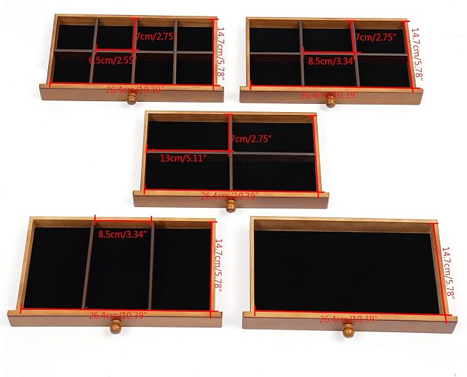 Extra Large Four-Leaf Carved 6 Layers Wooden Jewelry Box Jewelry Case Cabinet Armoire Ring Necklacel Gift Storage Box Organizer (Brown Style 2)