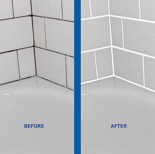Tile Grout Repair Kit White - Fast Drying Premixed Grout Filler for Bathroom, Kitchen & Floor - Restore & Renew Tile Joints Line - Squeeze Tube with Applicator - Fills Cracks and Gaps (8.8 oz)