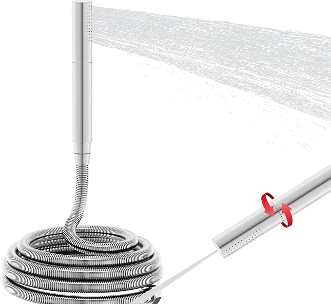 AYIVG Chrome Finish Round Brass 2 In 1 Function High Pressure Handheld Shower Head Sprayer Hand Shower Wand with 59 Inch Hose For Bathroom Shower System