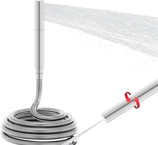 AYIVG Chrome Finish Round Brass 2 In 1 Function High Pressure Handheld Shower Head Sprayer Hand Shower Wand with 59 Inch Hose For Bathroom Shower System