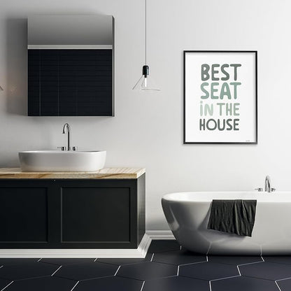 Best Seat in House Humor Print, 24 x 30 Inch Framed Giclée Print | Stupell Industries · By House Fenway · Ready to hang · Great for bathroom or laundry room · Made in USA