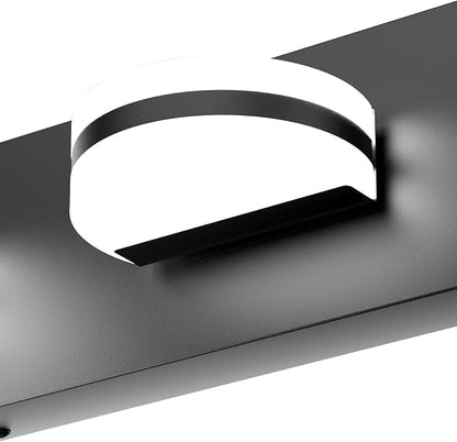 Aipsun 4 Lights Modern Black Vanity Light Up and Down Black Bathroom Lighting Fixtures LED Bathroom Wall Light Over Mirror 6000K