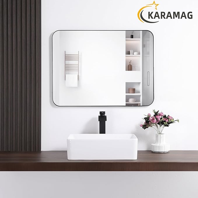 Bathroom Vessel Sink Rectangle-KARAMAG 19x15 Inch Bathroom Sink Countertop Rectangular 19 Inch Modern Above Counter White Porcelain Ceramic Vessel Vanity Sink Art Basin