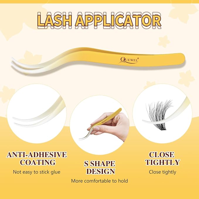 QUEWEL Lash Clusters Kit, 320Pcs 60D+80D Lash Cluster Eyelash Extensions | 12-18mm Lash Clusters Kit with Lash Bond and Seal and Lash Tweezers Easy DIY at Home(60+80D 3D Kit)
