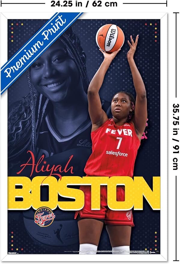 Trends International WNBA Indiana Fever - Aliyah Boston 25 Wall Poster, 34L x 22.4W, White Framed Version