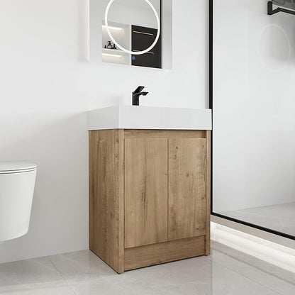 Malwee 24 Inch Bathroom Vanity with Sink, 24 Freestanding Bathroom Vanity, Mordern Single Sink Bathroom Floor Stand Vanity Combo, Bath Freestanding Cabinet Set with Ample Storage (03624MA)