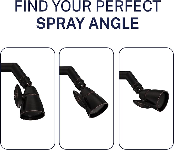 HammerHead Showers® SOLID METAL 2 Inch High Pressure Shower Heads OIL RUBBED BRONZE – California Compliant 1.75 GPM Low Flow Rate High Flow Shower Head with ADJUSTABLE SPRAY PATTERN Fixed Shower Head