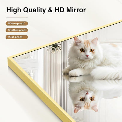 COFENY Gold Bathroom Mirror for Wall, 30x30 Inch Square Mirrors with Metal Frame, Modern Vanity Wall Mirror Decor for Bathroom Living Room, Entryway Hangs Horizontal or Vertical