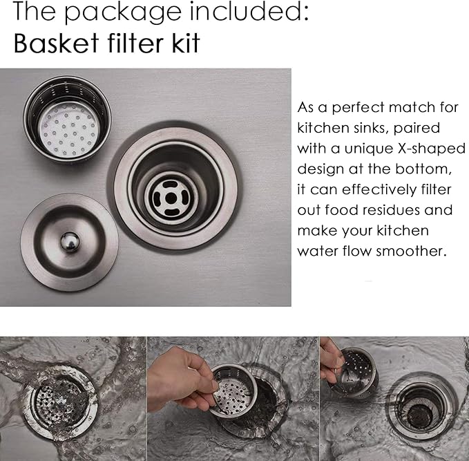 KINGO HOME Black Bar Sink Drop In,13 x 15 Inch Topmount RV 16 Gauge Gunmetal Black Stainless Steel Single Bowl Small Kitchen Sinks,Outdoor Camper Wet Bar Perp Sink with Drain