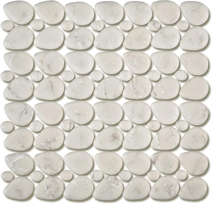 5 Sheets Beige Flowers Mosaic Tiles for Bathroom and Kitchen Wall and Floor 13.39 * 11.02 Inches 1.02 sq.ft
