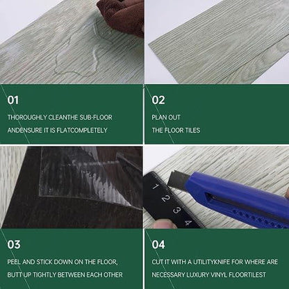 VallisCo Peel and Stick Vinyl Flooring, 36-Pack Covers 54 Sq. Ft, Waterproof Vinyl Flooring Peel and Stick, Durable and Stylish Floor for Kitchens, Bathrooms, and Living Spaces White Washed