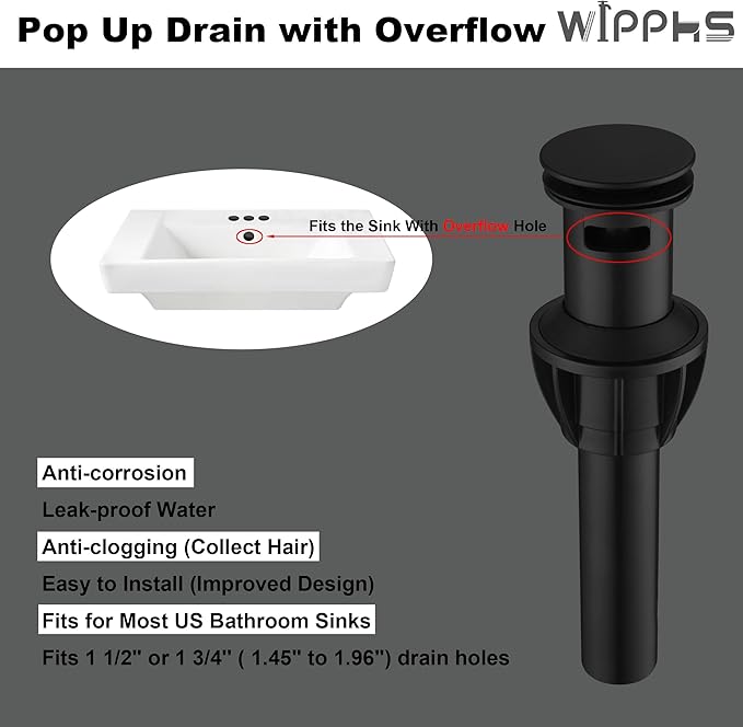 Centerset Bathroom Faucet, Stainless Steel Black Sink Faucet Bathroom with Pop Up Drain and cUPC Supply Hose, 2 Handle 4 inch Center-Set Bathroom Sink Faucet Matte Black 2 Hole