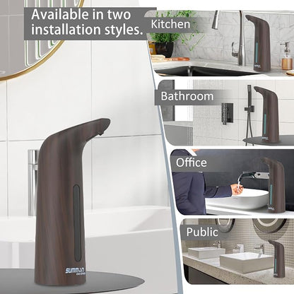 Automatic Liquid Soap Dispenser, 4-Level,13.5oz Touchless | Plastic,400ml Electric Battery Operated Hand & Dish Countertop Soap Dispensers with Sensor for Bathroom,Kitchen Sink
