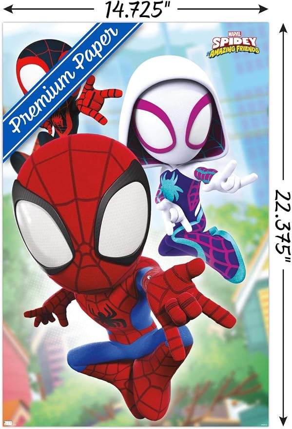 Trends International Marvel Spidey and His Amazing Friends - Webs Wall Poster, 14.72" x 22.37", Premium Unframed Version