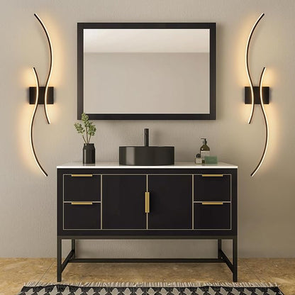 CANEOE Modern Led Wall Light, Black Indoor Led Wall Sconce Lighting, Bathroom Vanity Light Fixtures Over Mirror for Living Room Hallway Bedroom Bedside Wall Lamp (Black,3000K, 2 Packs,Hard-Wired)