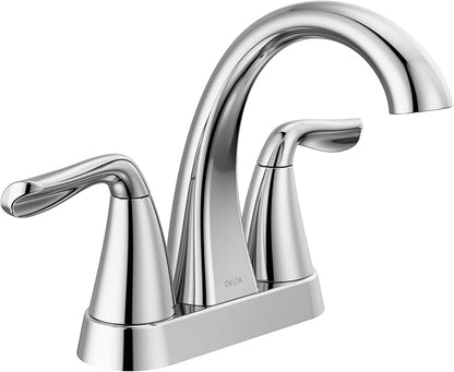 Delta Arvo Centerset Bathroom Faucet, Chrome 2-Handle Bathroom Faucet, Delta Bathroom Sink Faucet, Chrome 3-Hole Bathroom Faucet, Chrome 25840LF
