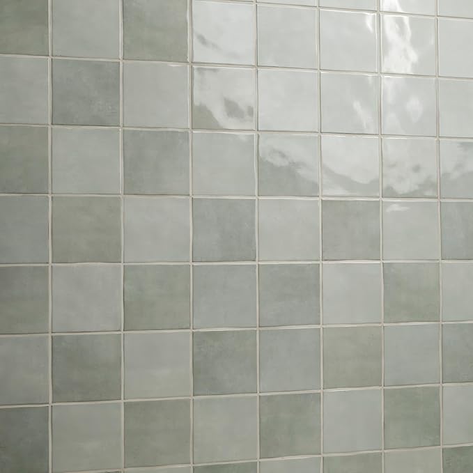 MSI Renzo Jade 5x5 Inch Glossy Ceramic Square Tile - Bathroom, Kitchen Backsplash, Accent Wall, Shower
