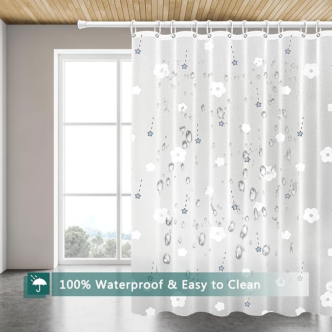 Shower Curtain Liner, 100% Waterproof Peva Shower Curtains with 3 Duty Heavy Bottom Magnets and 12 Rust Proof Grommets, 72x72 Weighted Shower Liner for Shower Stall, Bathtubs