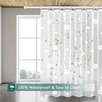 Shower Curtain Liner, 100% Waterproof Peva Shower Curtains with 3 Duty Heavy Bottom Magnets and 12 Rust Proof Grommets, 72x72 Weighted Shower Liner for Shower Stall, Bathtubs