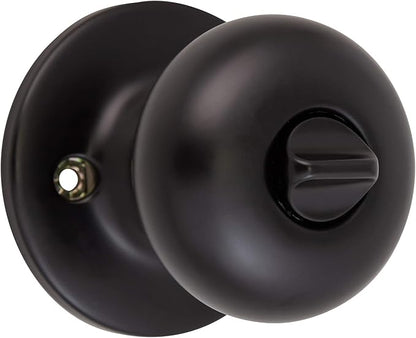 Design House 778944 Cambridge 2-Way Adjustable Privacy Door Knob for Bathroom Bedroom, Matte Black