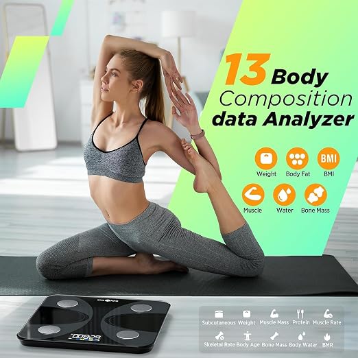 Scale for Body Weight and Fat Percentage, RunSTAR Digital Accurate Bathroom Smart Scale with Large Display, FSA&HSA Eligible 13 Body Composition Analyzer Sync App