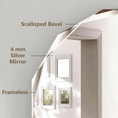 24x24 Inch Bathroom Mirrors for Over Sink, Round Frameless Mirrors for Wall | Beveled Bathroom Mirror, Bathroom Vanity Circle Mirror for Bedroom Living Room Entryway Home Decor