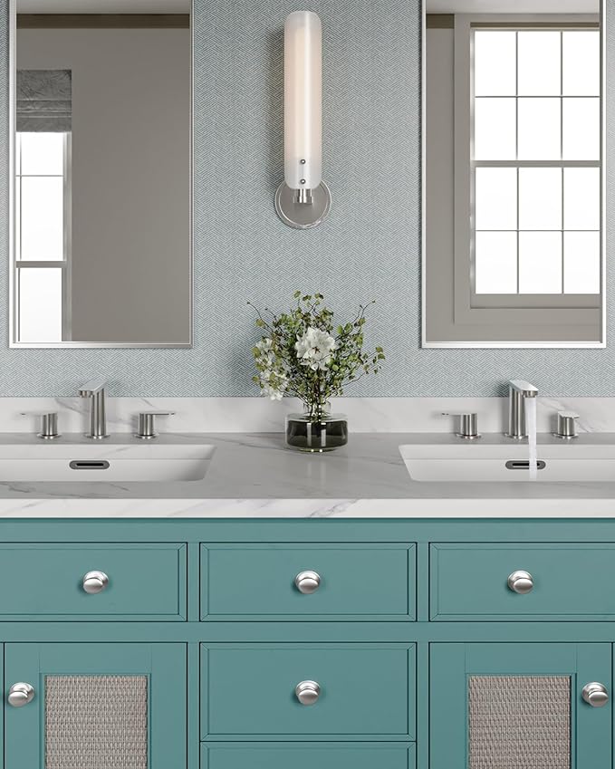 BWE Brushed Nickel Bathroom Faucet for Sink 3 Hole, Stainless Steel Widespread Bathroom Faucets with Pop-up Drain and Supply Lines, 360° Swivel Spout 2-Handle Bathroom Sink Faucet for Bath Vanity