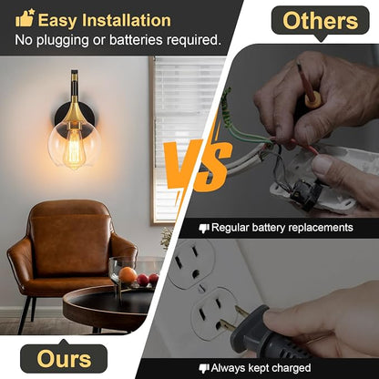 Modern Wall Sconce, 1-Light Black and Gold Bathroom Vanity Lights | with Clear Glass Shade, Globe Wall Mounted Light Fixture for Bathroom,Living Room, Hallway, Bedroom