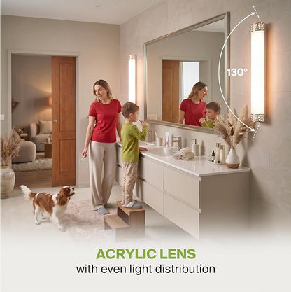 ASD 36 Inch LED Bathroom Vanity Light, 5CCT 2700K-5000K 30W, Dimmable Bathroom Light Fixtures, Modern Vanity Lights for Bathroom Lighting Fixtures Over Mirror, Wall Light Bar, Brushed Nickel, ETL