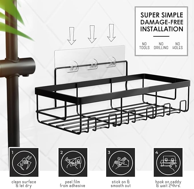 Clara Clark Bathroom Set, Shower Curtain Set and Shower Caddy Hanging | 25 Piece Hunter Green Bathroom Accessories Set with Toothbrush Holder, Soap Dispenser, Soap Dish, Toilet Brush, and Trash Can