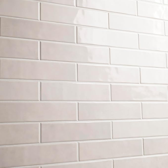 M S International Renzo Dove Glossy Ceramic Subway Tile for Bathroom, Kitchen Backsplash, Accent Wall, and Shower