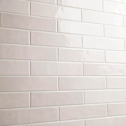 M S International Renzo Dove Glossy Ceramic Subway Tile for Bathroom, Kitchen Backsplash, Accent Wall, and Shower