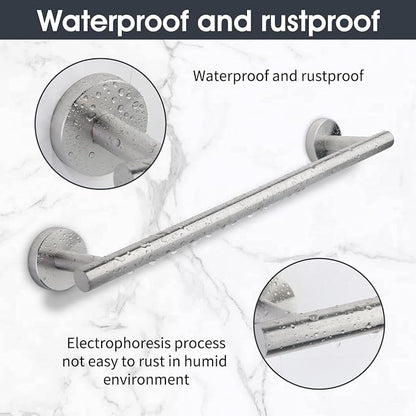 10 Piece Brushed Nickel Bathroom Hardware Set -Include23.6&16inch Bathroom Towel bar,Towel Ring,Toilet Paper Holder, Towel Hook,2 Pack 5 Piece Bathroom Accessories Set