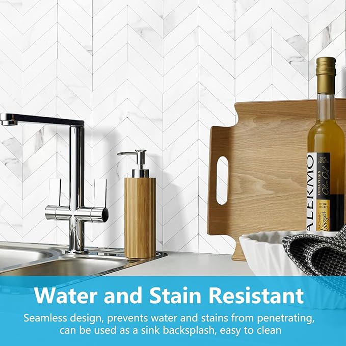 STICKGOO Herringbone Tile Peel and Stick Backsplash for Kitchen&Bathroom