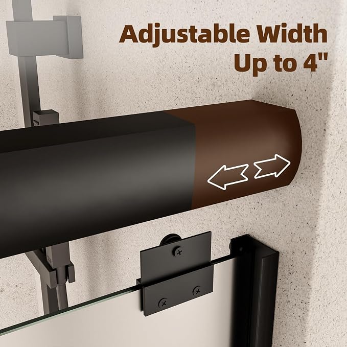 Royal Guard Double Sliding Shower Door 56-60" W x 58" H,Frosted&Matte Black | 6mm Frosted SGCC Tempered Glass,Nano Coating Easy Clean,Walk-in & Bathtub Use，Reversible Installation&Waterproof