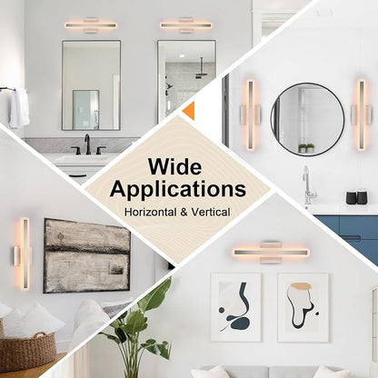 Modern Bathroom Vanity Light Fixtures 15.7 Inch, 20W Brushed Nickel LED Vanity Lights Over Mirror, 5CCT Dimmable LED Wall Sconces Light Linear Bar Bath Lights for Bathroom Cabinets Bedroom