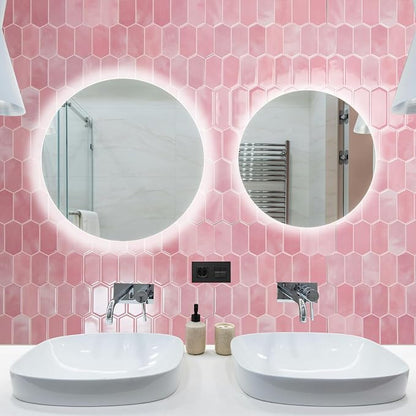 Art3d 10-Sheet Heavy-Duty Peel and Stick Backsplash, Self-Adhesive Vinyl Wall Tiles for Kitchen Countertop Bathroom, Pink (Pack of 2)