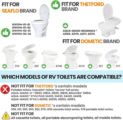 RV Bidet Toilet Seat Attachment Support for SEAFLO, RV Bidet for Camper Toilet, Self/Rear/Front Cleaning, Non-Electric Adjustable Water Pressure, Fresh Water (Chrome Knob for SEAFLO)