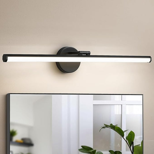 KAISITE Bathroom Vanity Light Over Mirror - 30 Inch Black Vanity Light Fixture 24W 4000K Dimmable Modern LED Vanity Lighting Fixture Rotatable Bath Vanity Light Bar for Bathroom