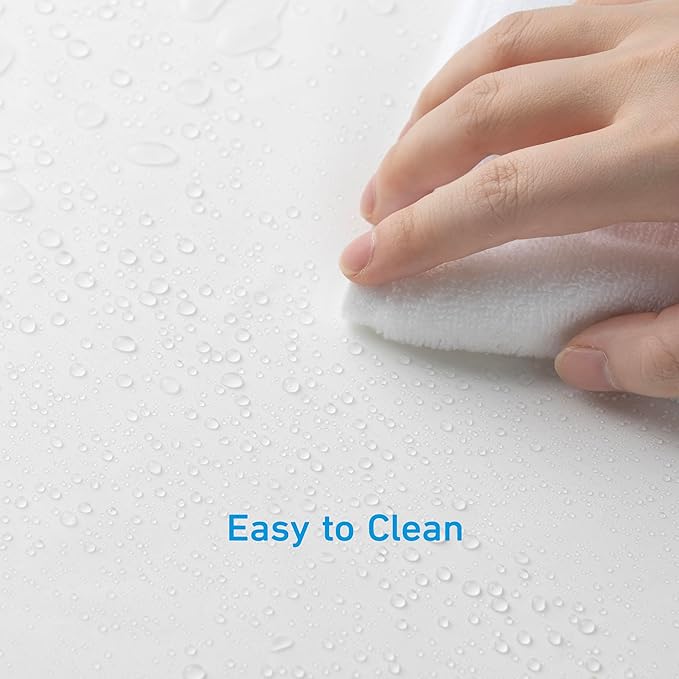 EHZNZIE Shower Curtain Liner Light Weight PEVA, Shower Liner 36x72 Inches, Waterproof, No Chemical Smell with 12 Rust Proof Metal Grommets for Bathroom Shower Curtain, White