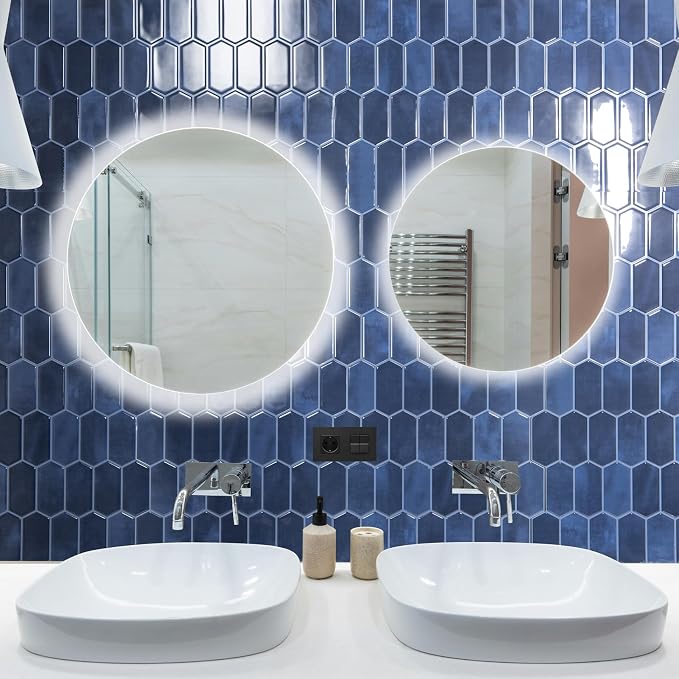 Art3d Hexagon Tile Peel and Stick Backsplash, 10-Pack, 12" x 12", Dark Blue | Superior Thickness, Reliable Adhesion, Warp Resistant, Minimalist Style, Easy to Install, for Kitchen Countertops, Bedroom